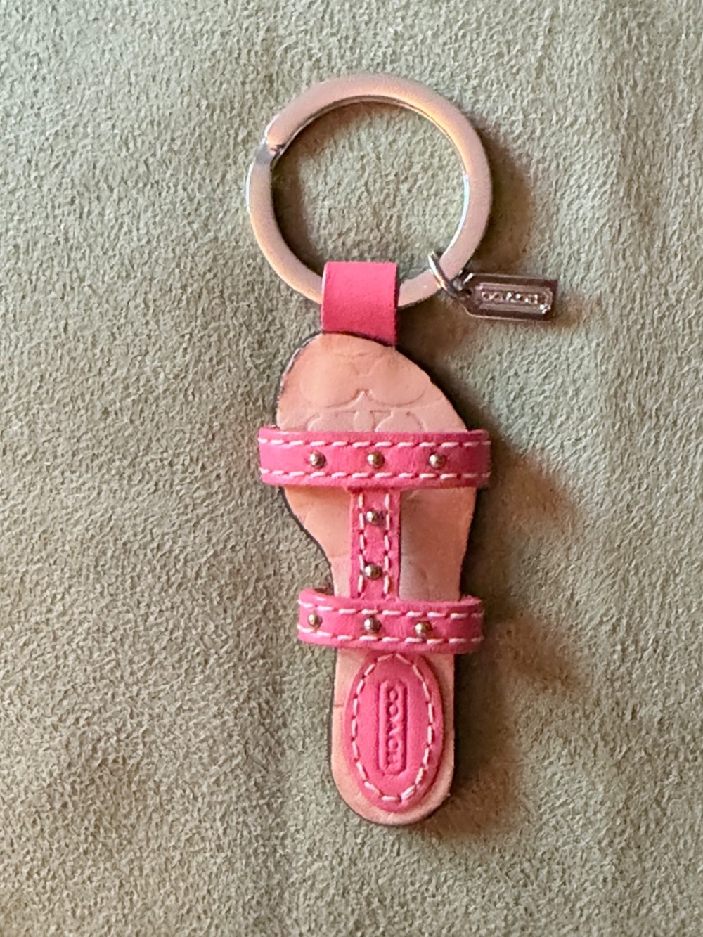 Coach Double Strap Pink Sandal Bag Charm Keychain